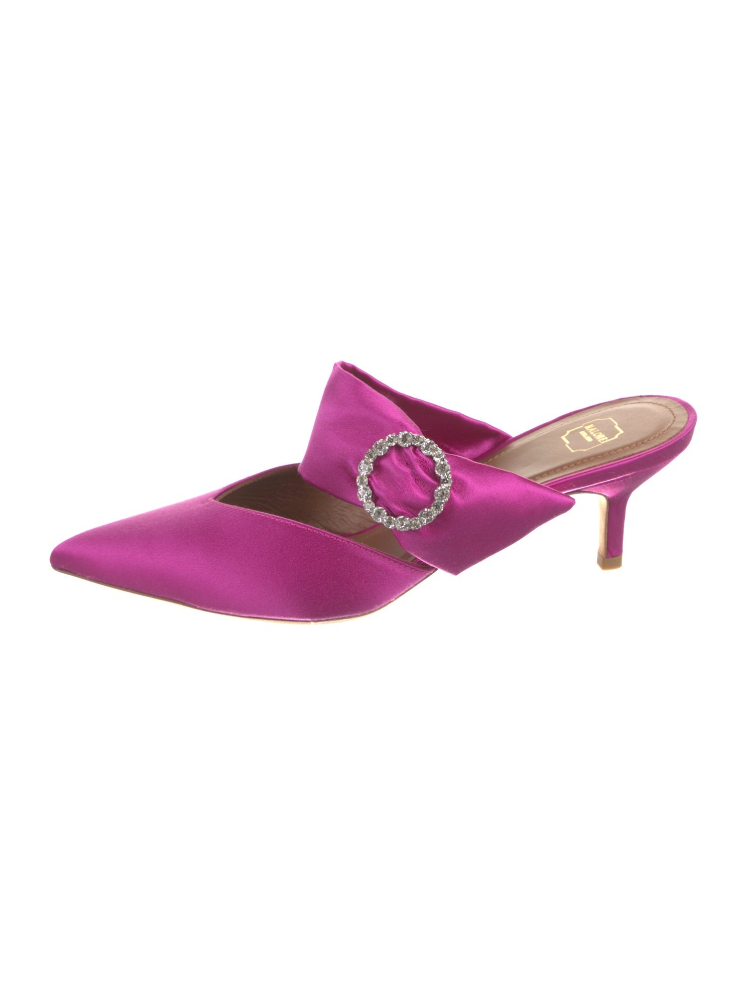 Malone Souliers Satin Crystal Embellishments Mules