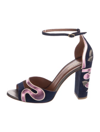Malone Souliers Suede Printed Sandals