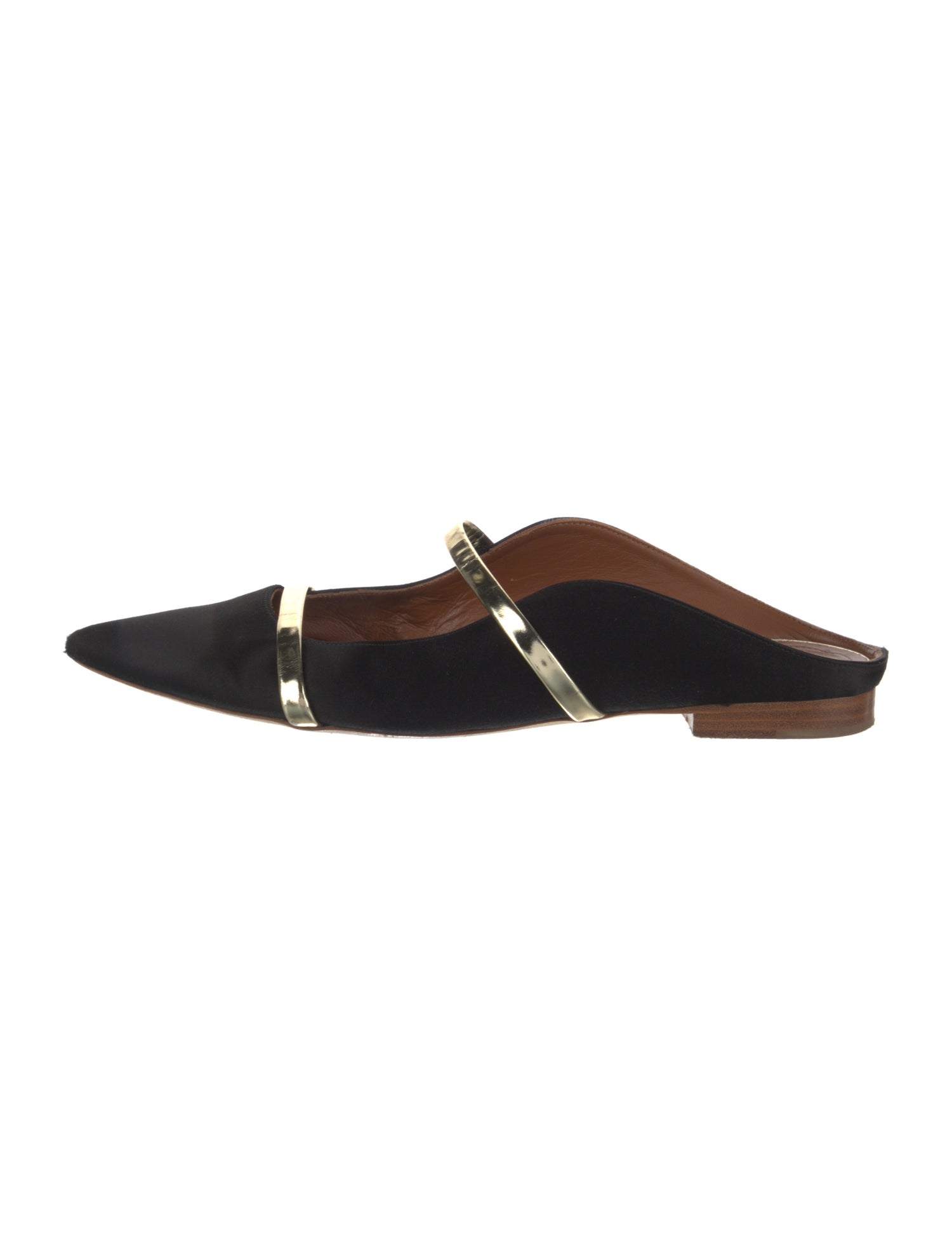 Malone Souliers Satin Leather Trim Embellishment Mules