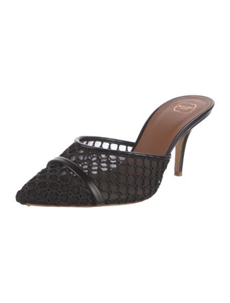 Malone Souliers Mesh Leather Trim Embellishment Mules