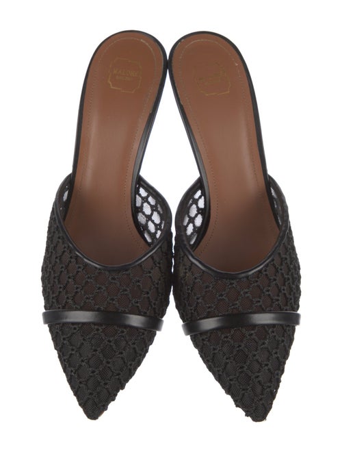 Malone Souliers Mesh Leather Trim Embellishment Mules