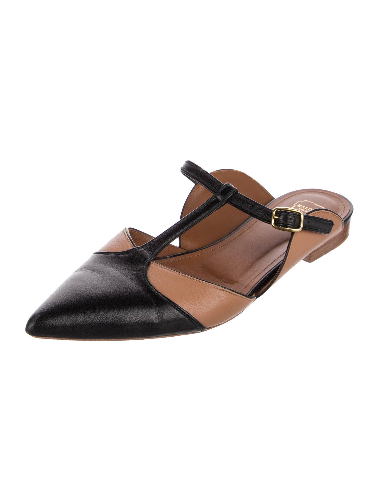Malone Souliers Leather Colorblock Pattern Mules