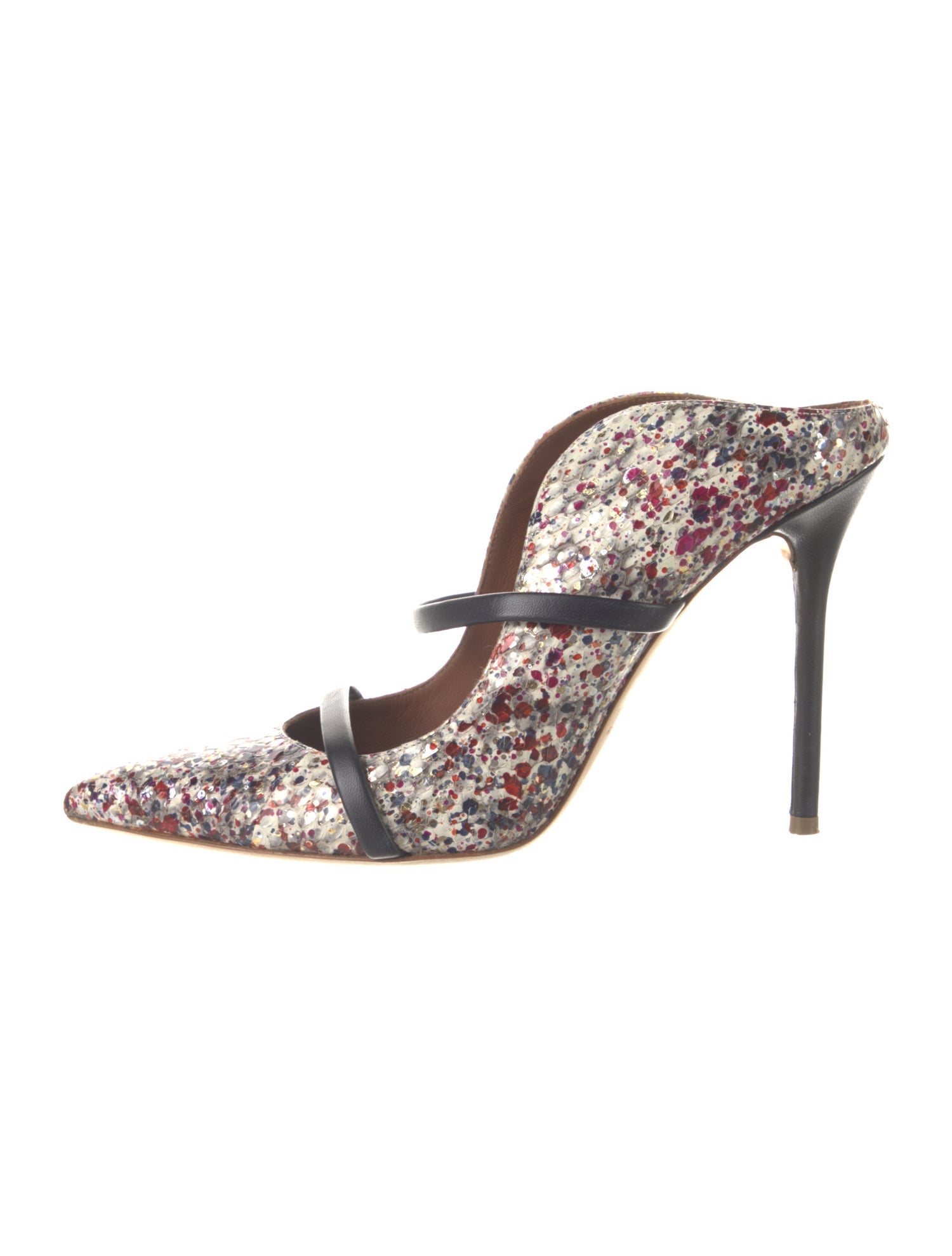 Malone Souliers Leather Printed Mules