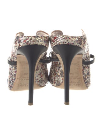 Malone Souliers Leather Printed Mules