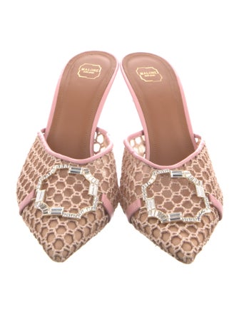 Malone Souliers Leather Mesh Accents Mules