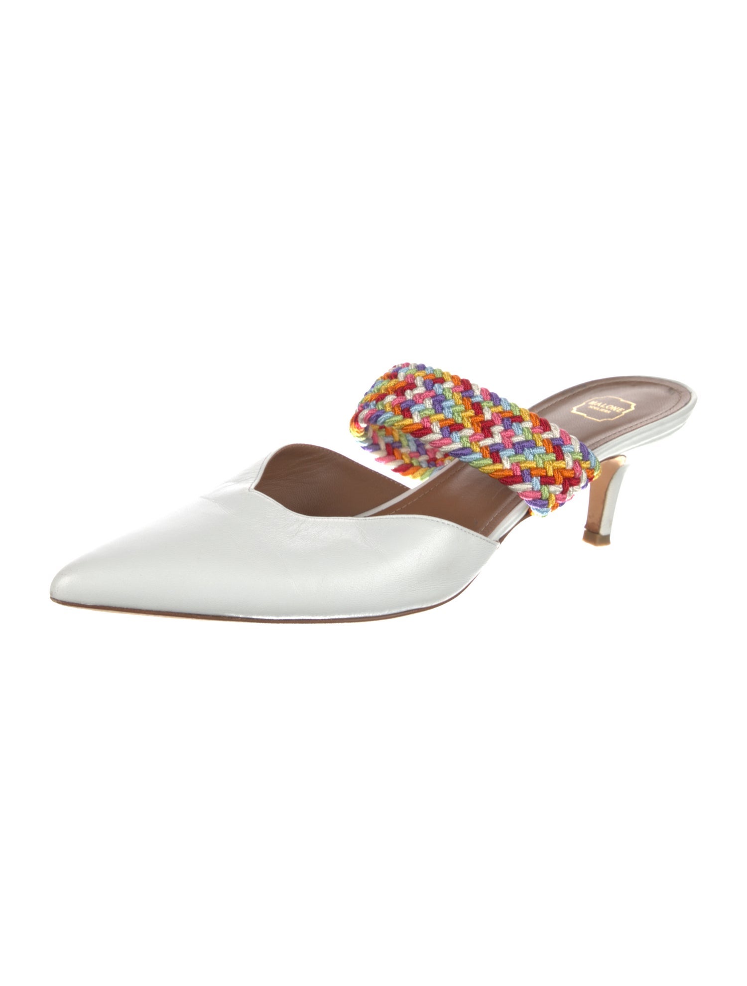 Malone Souliers Leather Colorblock Pattern Mules