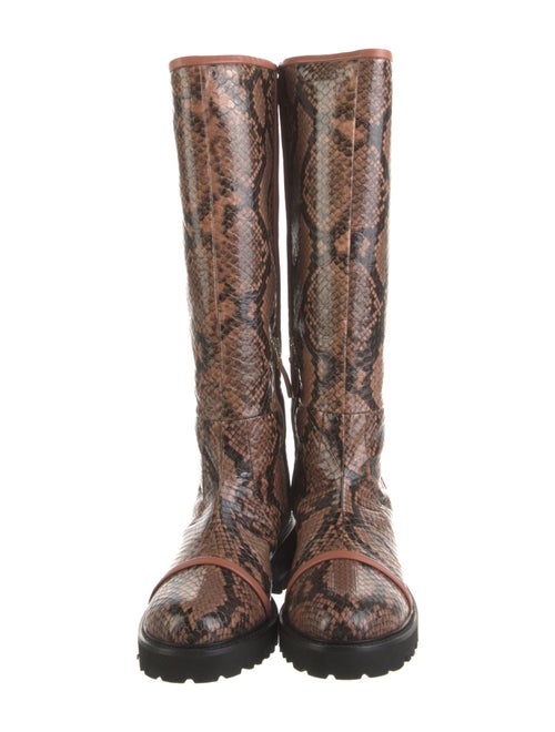 Malone Souliers Embossed Python Embossed Leather Rain Boots