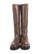 Malone Souliers Embossed Python Embossed Leather Rain Boots
