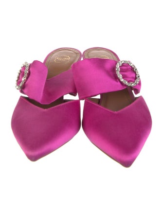 Malone Souliers Satin Crystal Embellishments Mules
