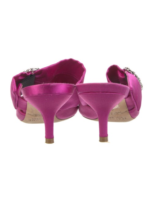 Malone Souliers Satin Crystal Embellishments Mules