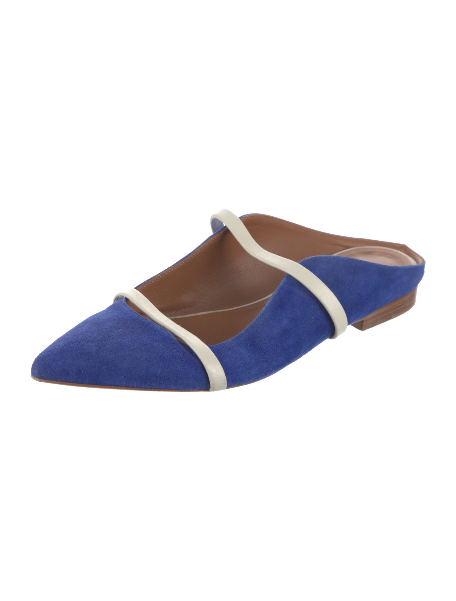 Malone Souliers Suede Colorblock Pattern Mules