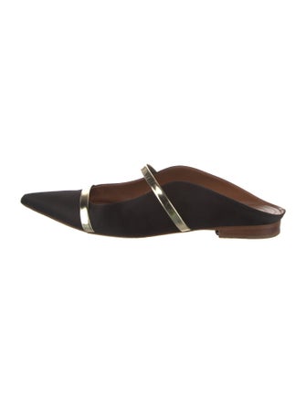 Malone Souliers Satin Cutout Accent Mules