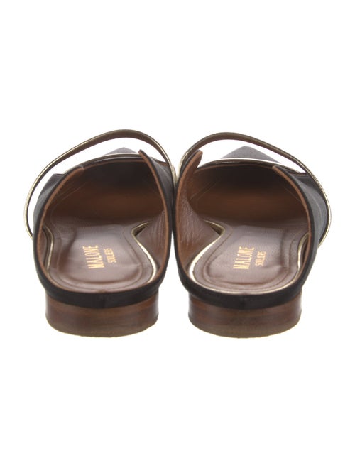 Malone Souliers Satin Cutout Accent Mules