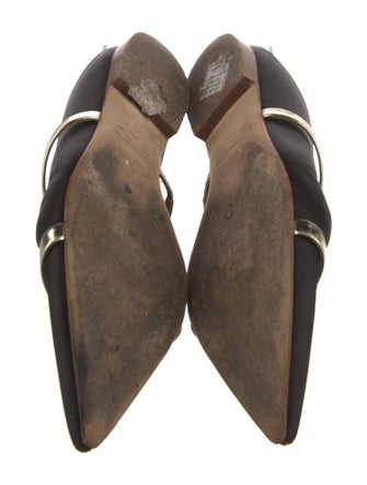 Malone Souliers Satin Cutout Accent Mules