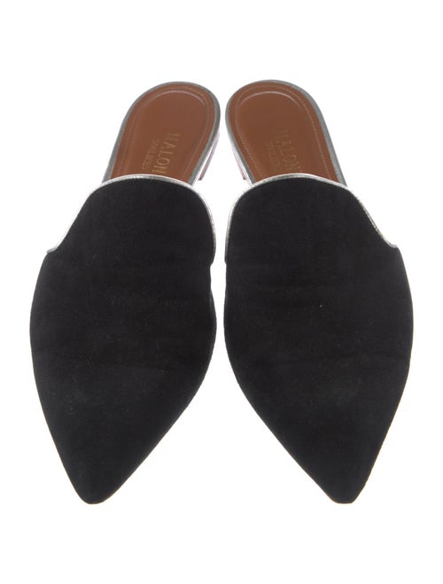 Malone Souliers Suede Leather Trim Embellishment Mules