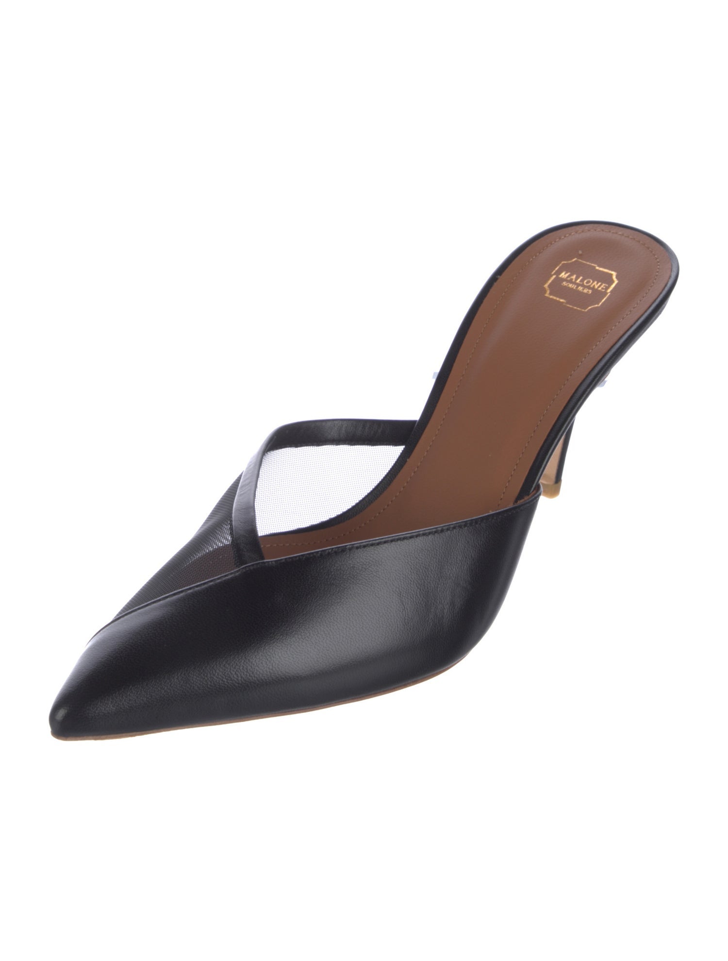 Malone Souliers Leather Mesh Accents Mules w/ Tags