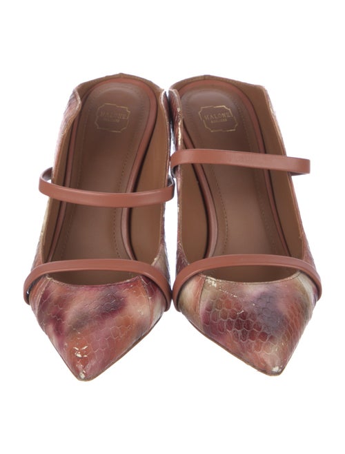 Malone Souliers Snakeskin Animal Print Mules