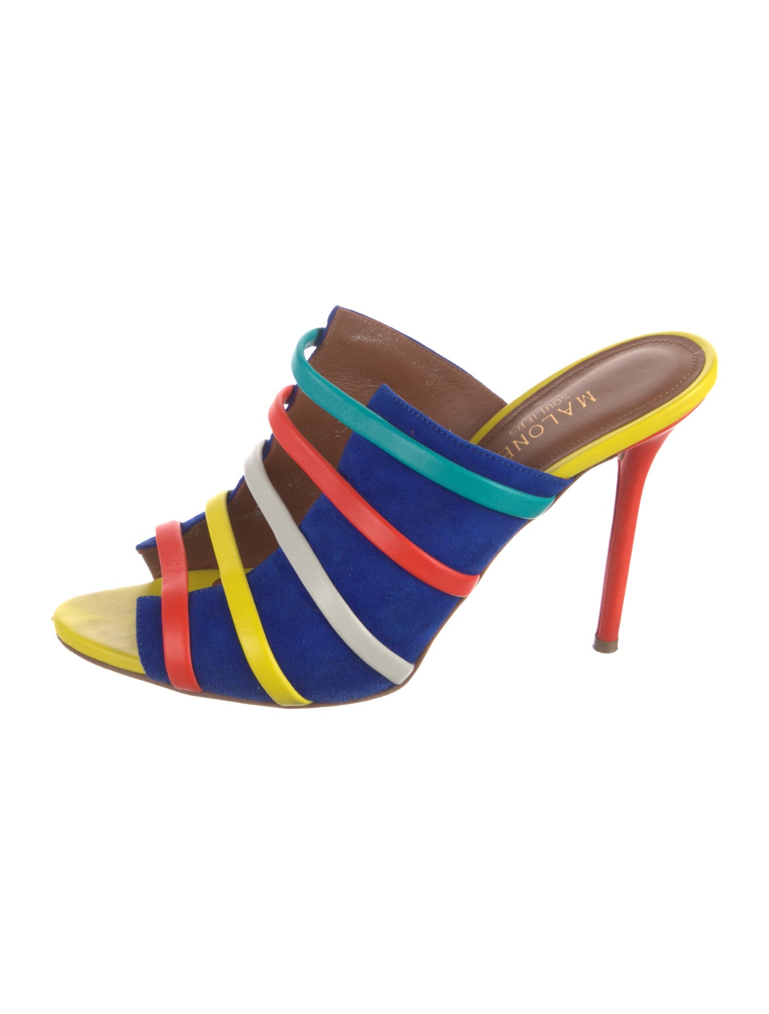 Malone Souliers Suede Striped Slides