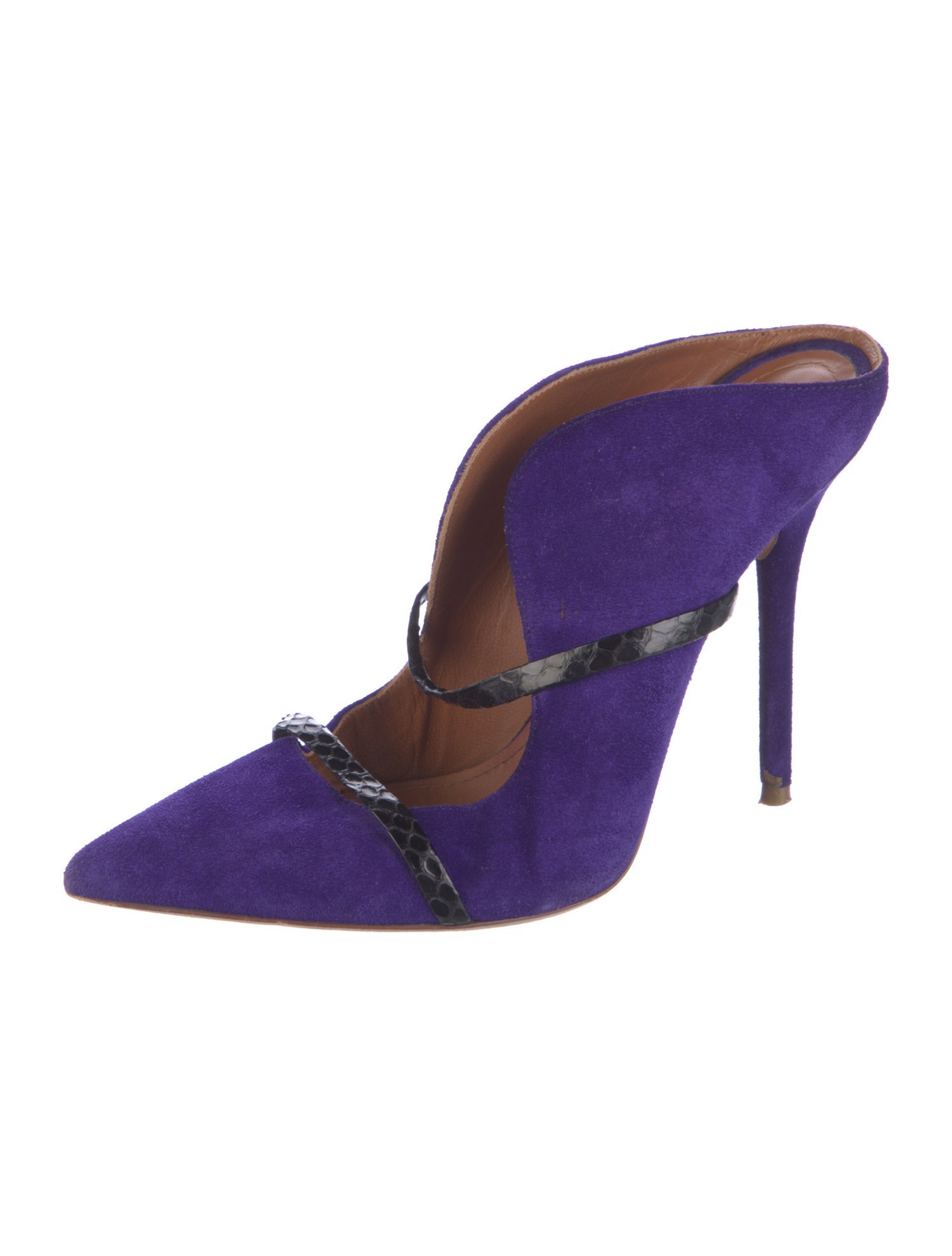 Malone Souliers Suede Colorblock Pattern Mules