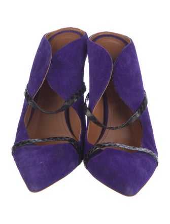 Malone Souliers Suede Colorblock Pattern Mules