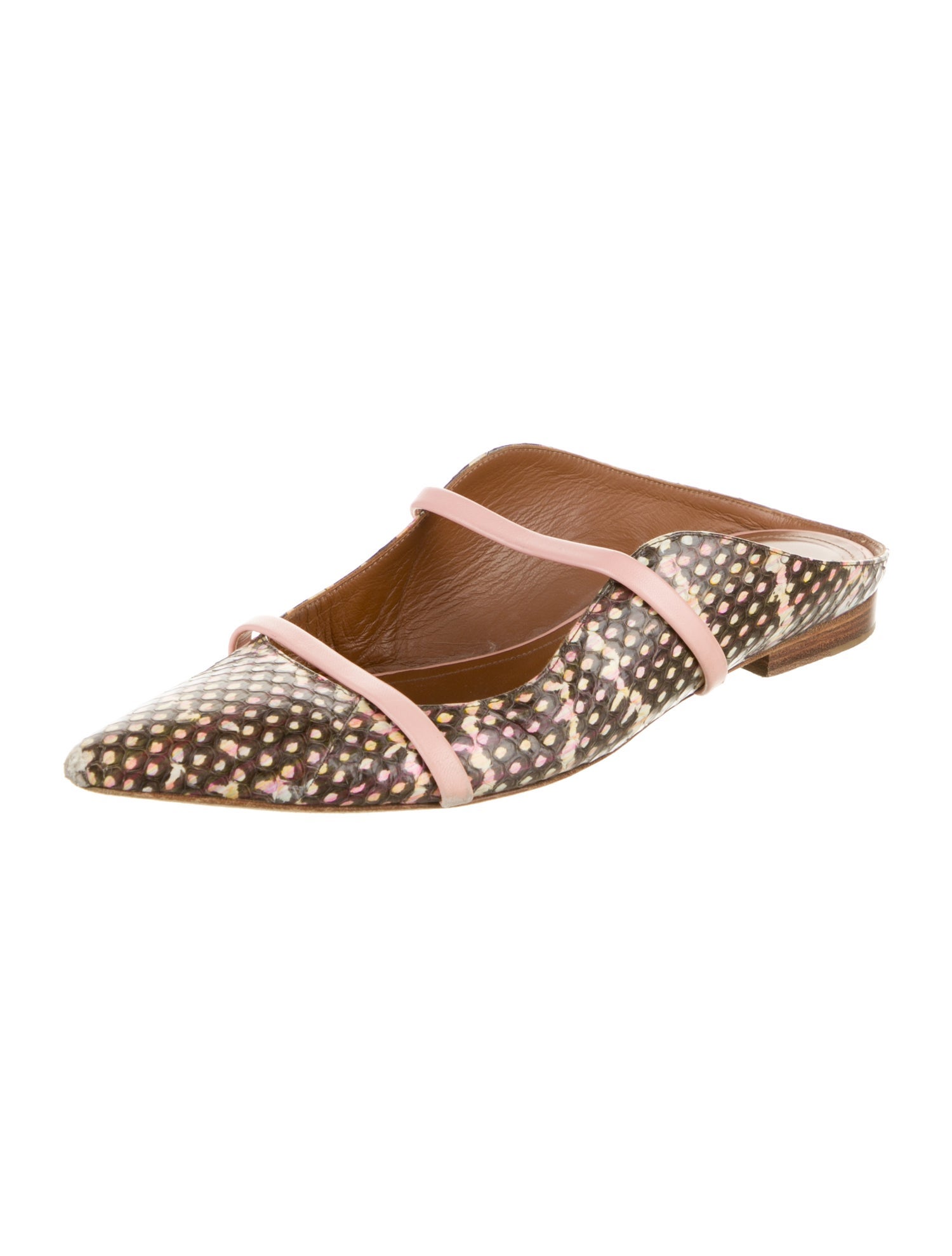 Malone Souliers Snakeskin Animal Print Mules