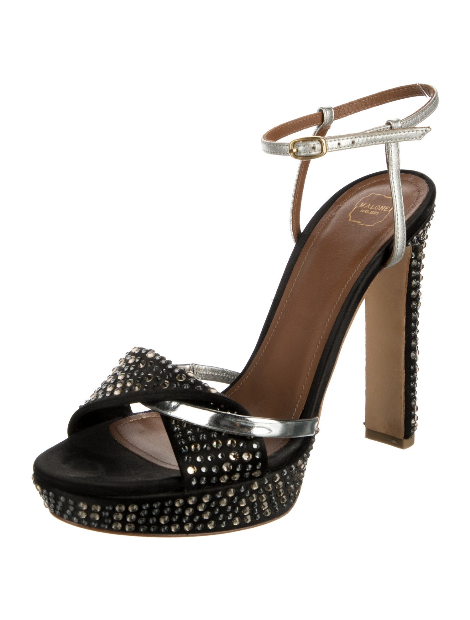 Malone Souliers Leather Crystal Embellishments Sandals