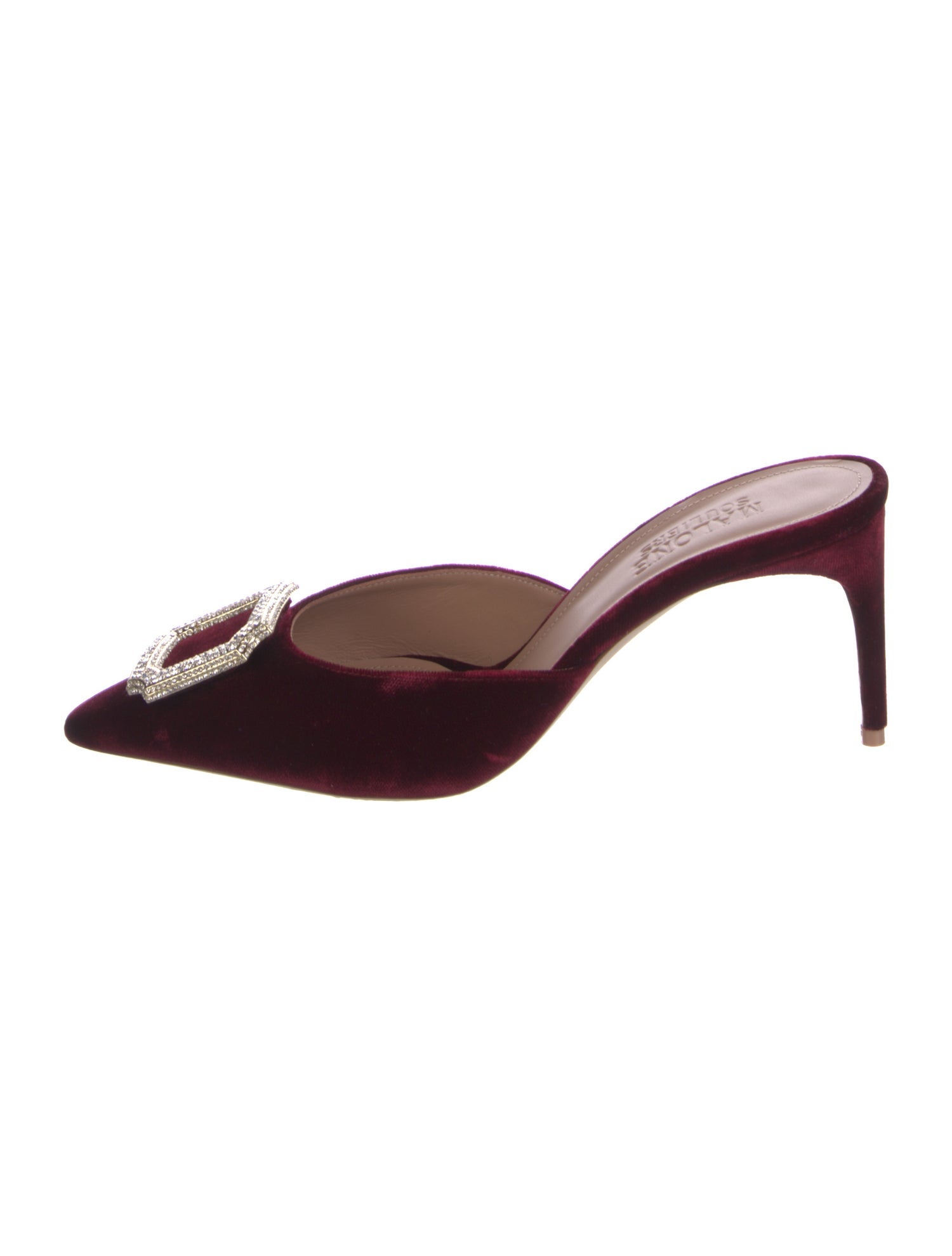 Malone Souliers Velvet Crystal Embellishments Mules