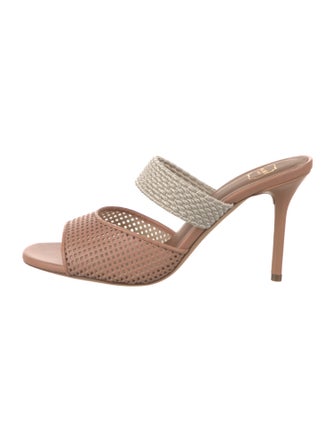 Malone Souliers Leather Colorblock Pattern Slides