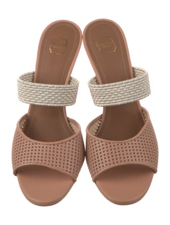 Malone Souliers Leather Colorblock Pattern Slides