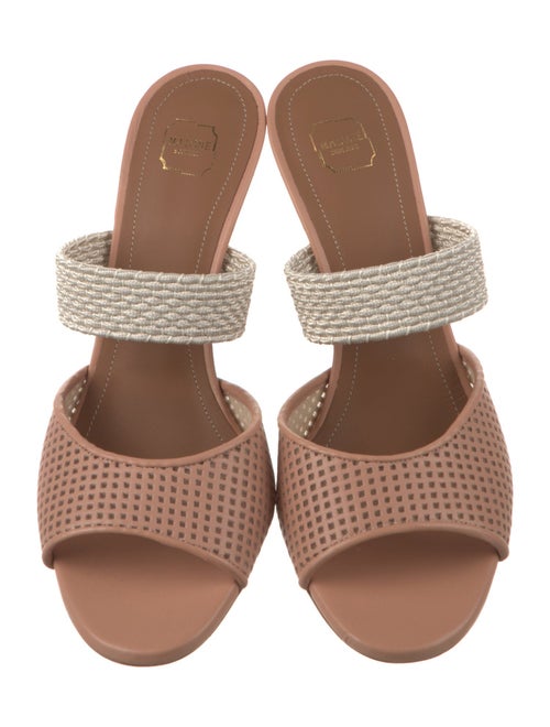 Malone Souliers Leather Colorblock Pattern Slides