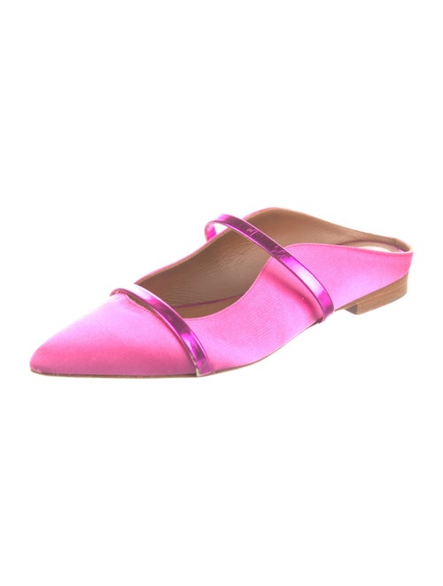 Malone Souliers Satin Leather Trim Embellishment Mules