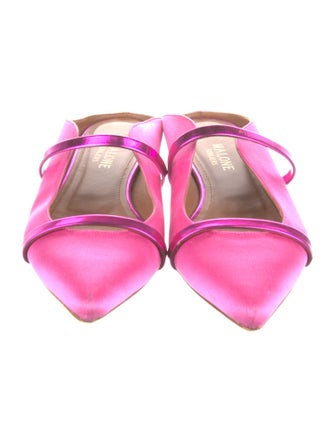 Malone Souliers Satin Leather Trim Embellishment Mules