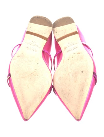 Malone Souliers Satin Leather Trim Embellishment Mules