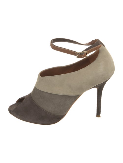Malone Souliers Suede Colorblock Pattern Pumps
