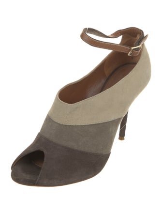 Malone Souliers Suede Colorblock Pattern Pumps