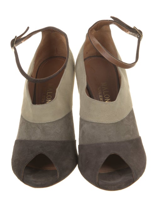 Malone Souliers Suede Colorblock Pattern Pumps