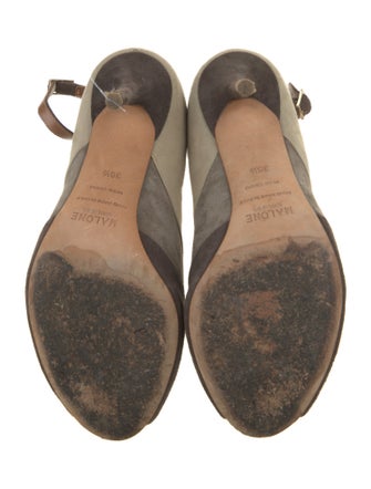 Malone Souliers Suede Colorblock Pattern Pumps