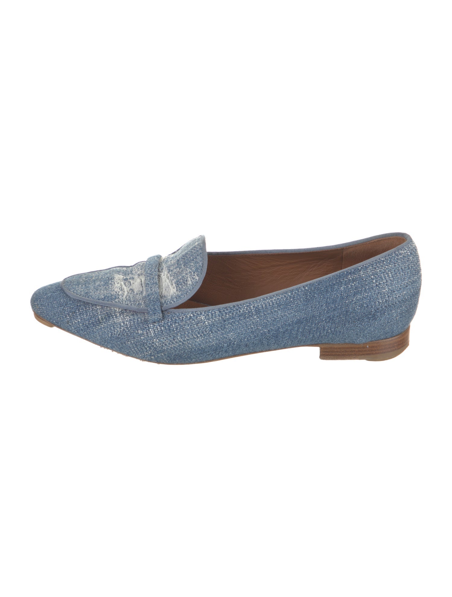 Malone Souliers Denim Distressed Accents Loafers