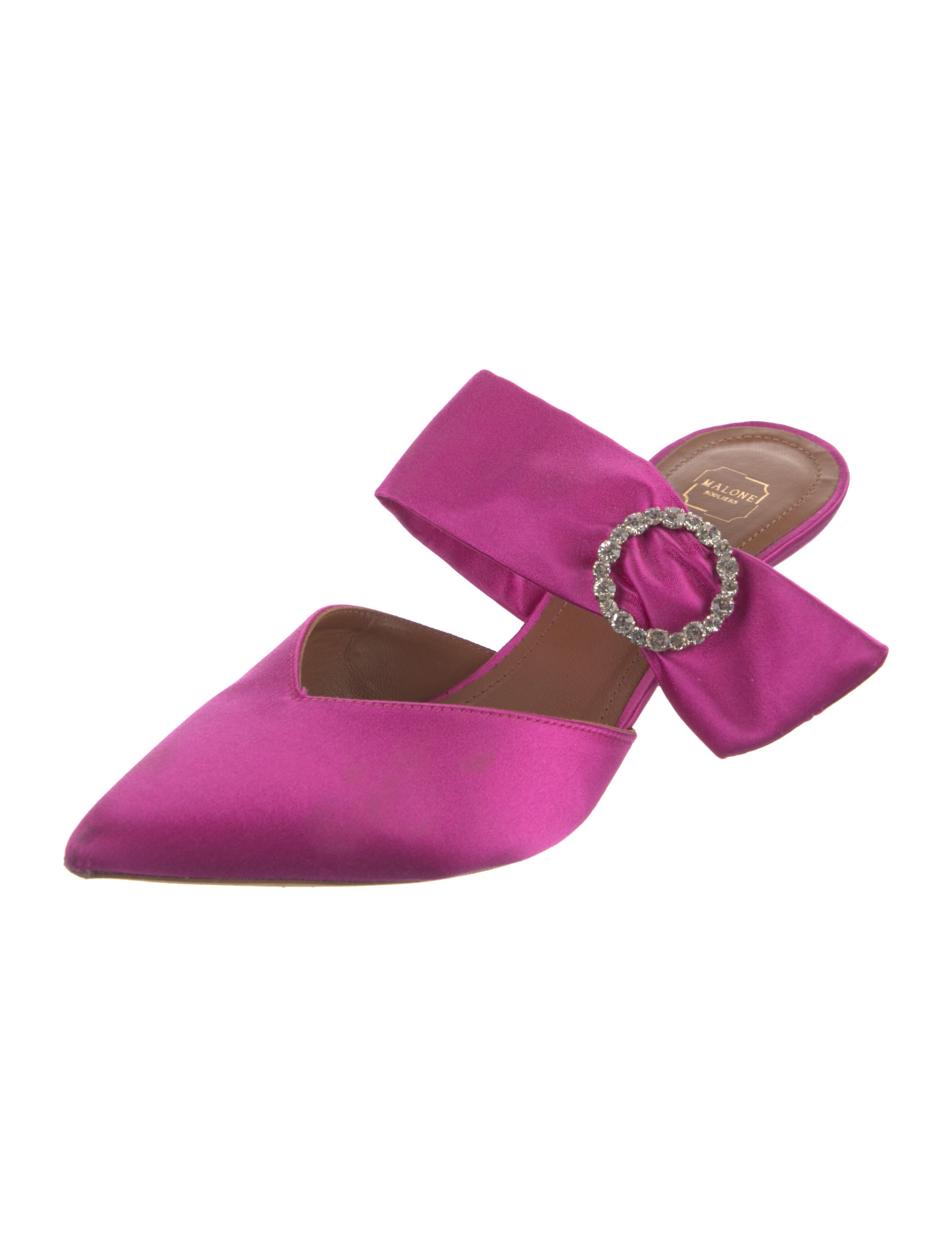 Malone Souliers Maite Crystal MS 45 Slide Satin Mules