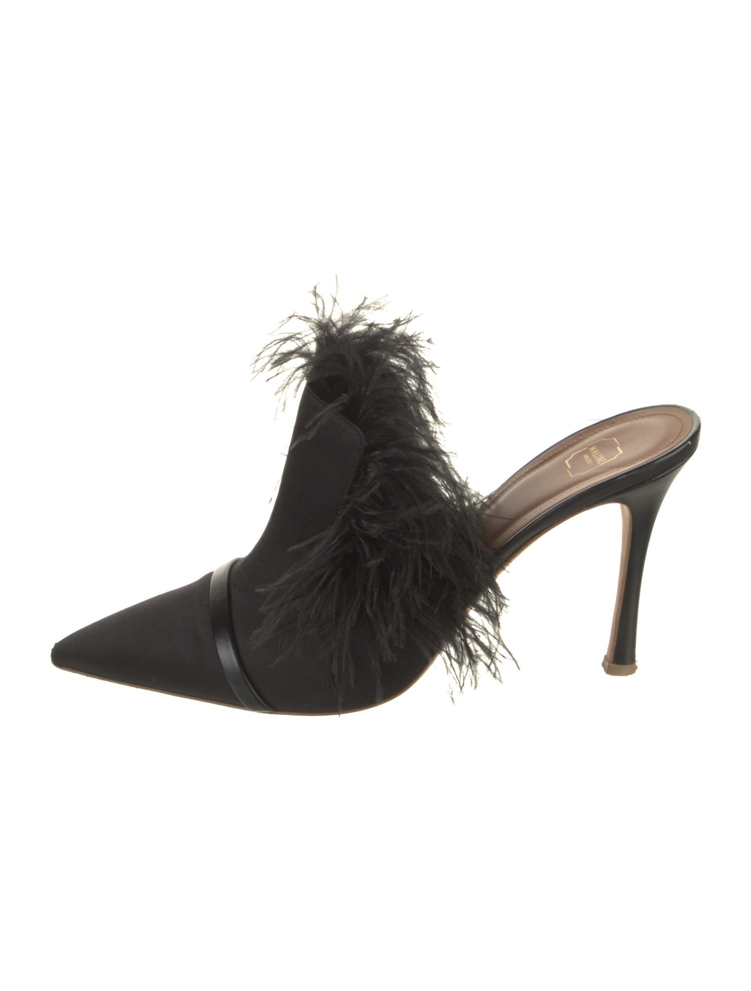 Malone Souliers Feather Trim Mules