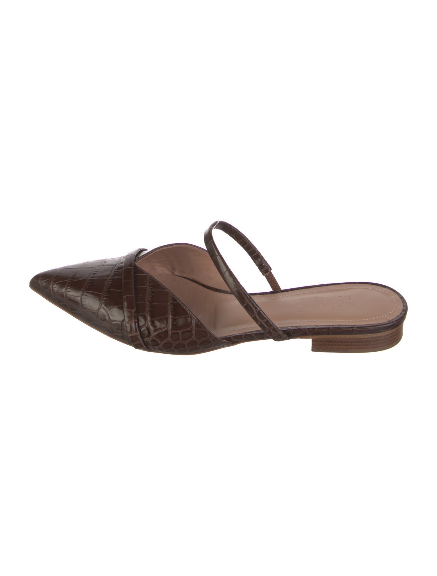 Malone Souliers Leather Animal Print Mules