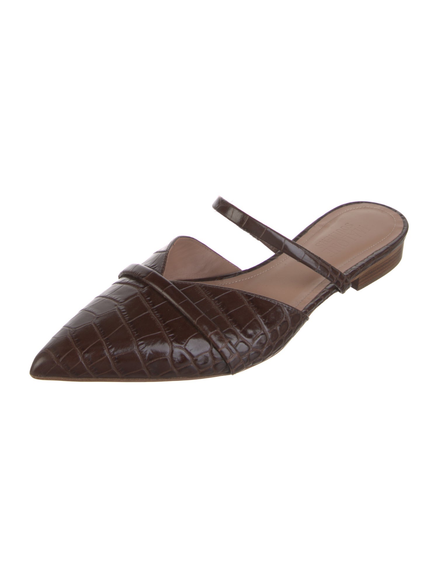 Malone Souliers Leather Animal Print Mules