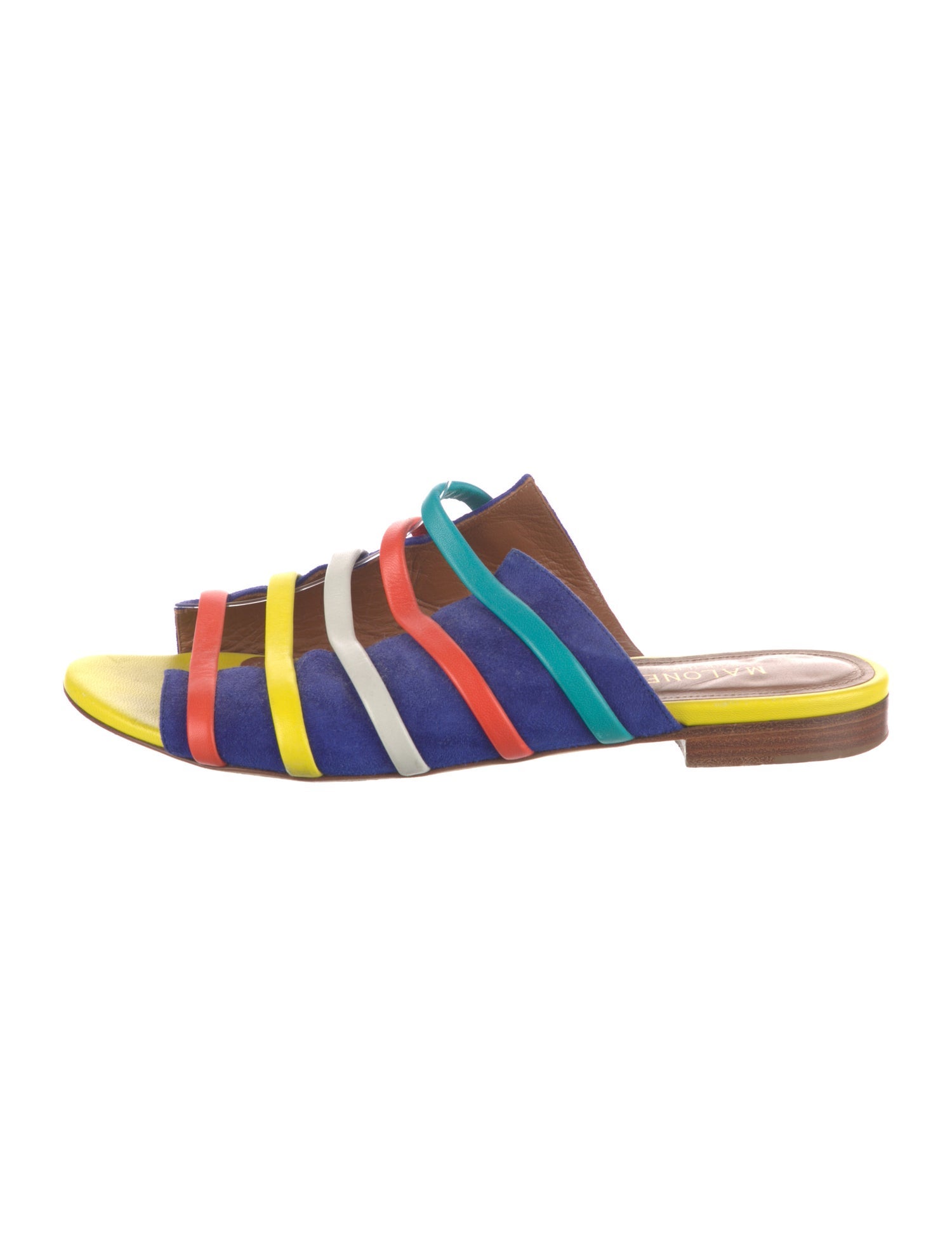 Malone Souliers Suede Striped Slides