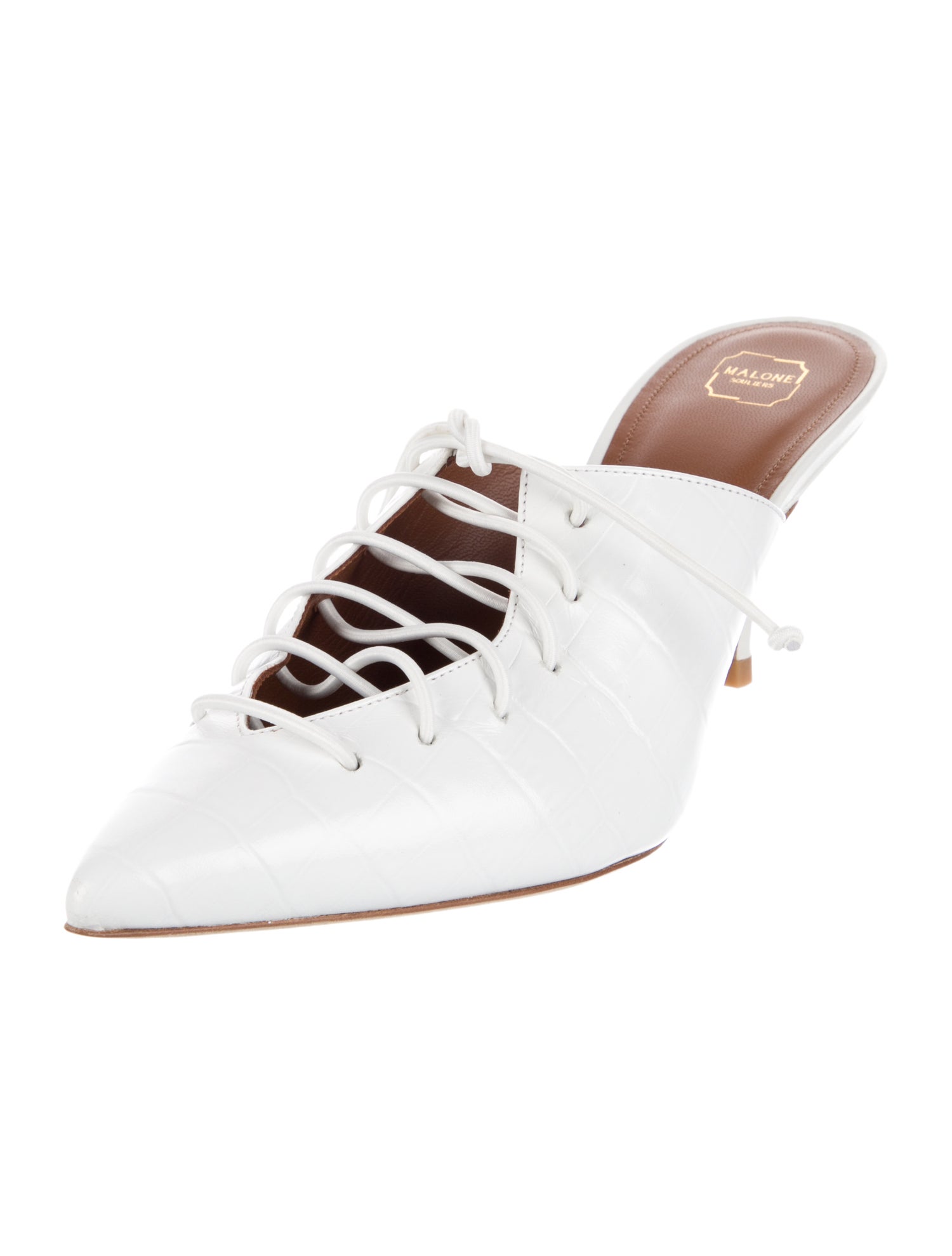 Malone Souliers Embossed Leather Mules