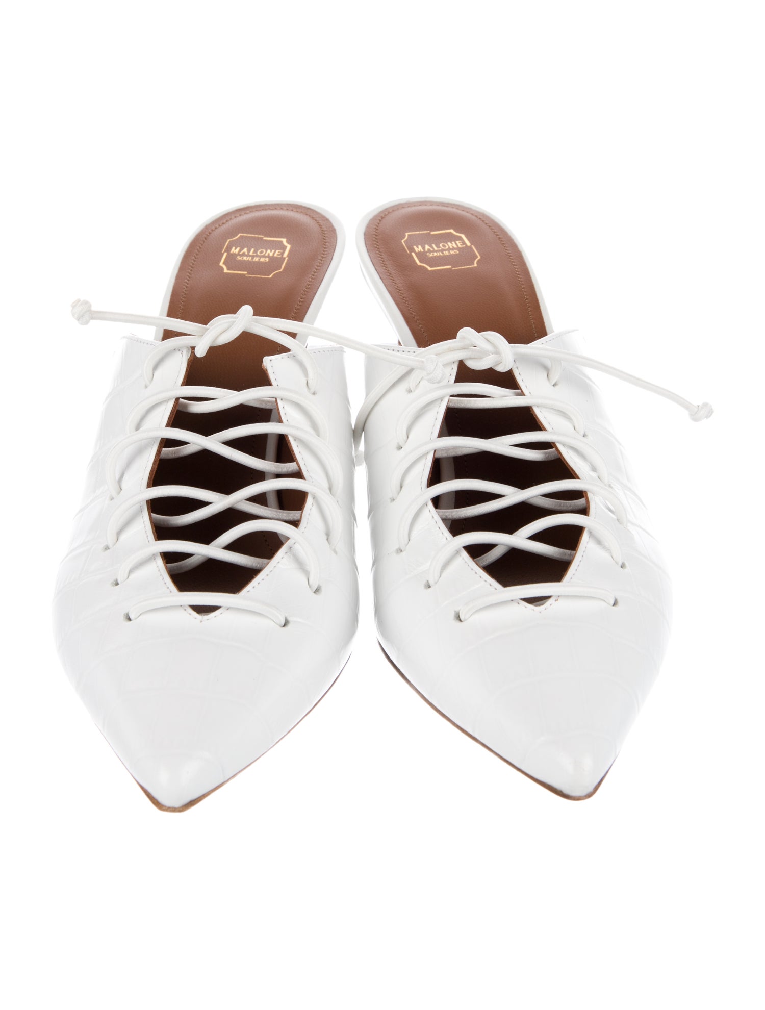 Malone Souliers Embossed Leather Mules