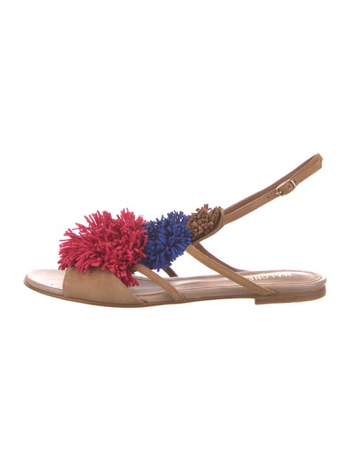 Malone Souliers Suede Colorblock Pattern Slingback Sandals