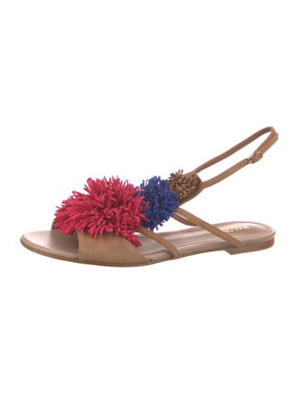 Malone Souliers Suede Colorblock Pattern Slingback Sandals