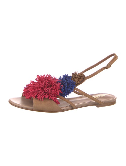 Malone Souliers Suede Colorblock Pattern Slingback Sandals