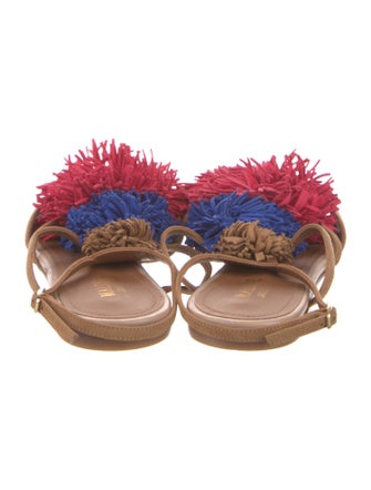 Malone Souliers Suede Colorblock Pattern Slingback Sandals