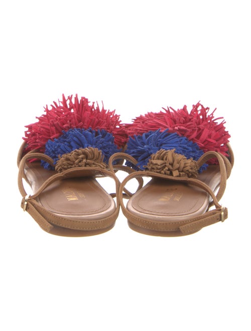 Malone Souliers Suede Colorblock Pattern Slingback Sandals